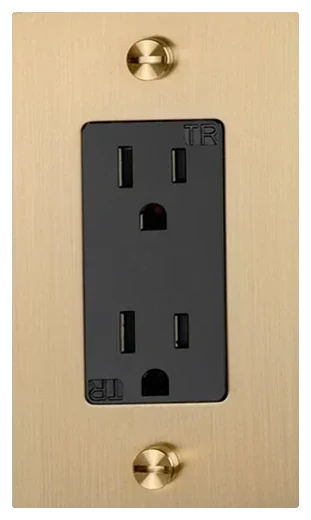 Buster + Punch 1G duplex outlet in Brass (NSC-053808)