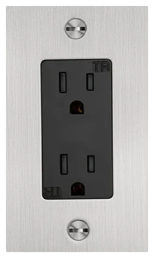 Buster + Punch 1G duplex outlet in Steel (NSC-073809)