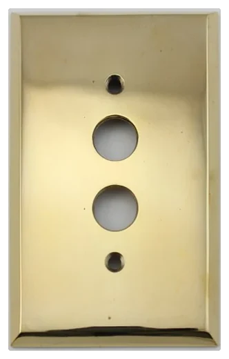 Classic Accents forged unlacquered brass push-button plate in Unlacquered Brass (UN-01)