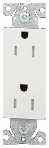 Eaton Decorator tamper-resistant duplex outlet in White (TR1107W)