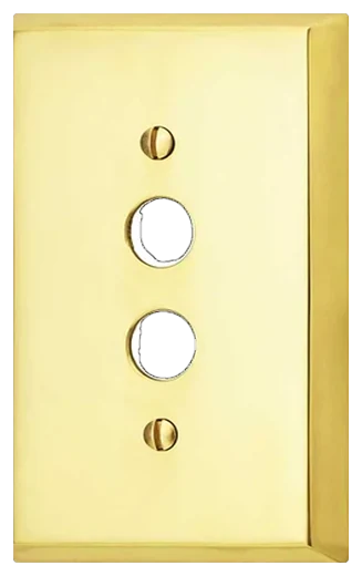 House of Antique Hardware Traditional forged brass push-button plate in Unlacquered Brass (R-010II-FBSP-S-UN)