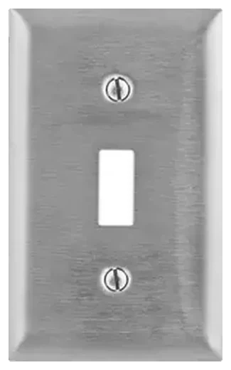 Hubbell stainless steel toggle wallplate in Brushed stainless (SS1)