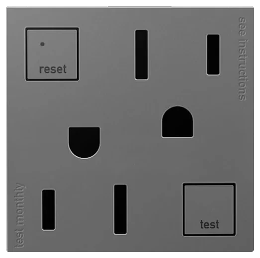 Legrand adorne self-test tamper-resistant GFCI in Magnesium (AGFTR2152M4)