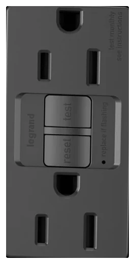 Legrand radiant self-test tamper-resistant GFCI in Black (1597TRBKCCD4)