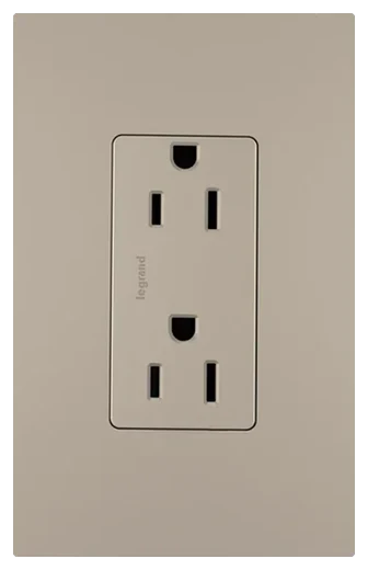 Legrand radiant tamper-resistant duplex outlet in Nickel (885TRNICC12)