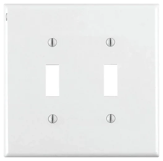 Leviton toggle wallplate, 2-gang in White (80709-W)