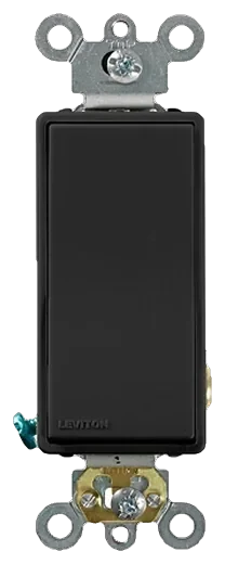 Leviton Decora Plus rocker switch in Black (5621-2E)
