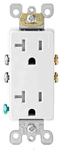 Leviton Decora tamper-resistant duplex outlet in White (T5825-W)