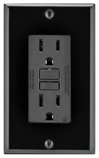 Leviton SmartlockPro slim self-test GFCI receptacle in Black (GFNT1-E)