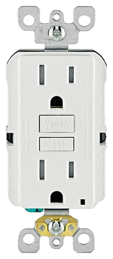 Leviton SmartlockPro self-test slim GFCI outlet in White (GFTR1-W)
