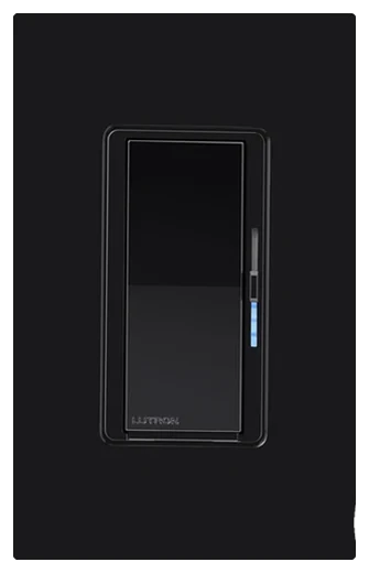 Lutron Caseta Diva smart dimmer with slider in Gloss Black (DVRF-6L-BL)