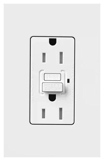 Lutron Claro self-testing tamper-resistant GFCI receptacle in Gloss White (CAR-15-GFST-WH)