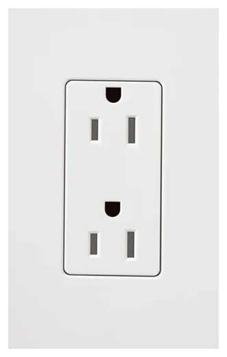 Lutron Claro tamper-resistant duplex receptacle in Gloss White (CARS-15-TR-WH)