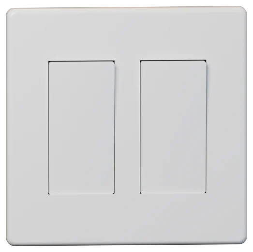 Lutron Claro screwless wallplate, 2-gang in Gloss White (CW-2-WH)