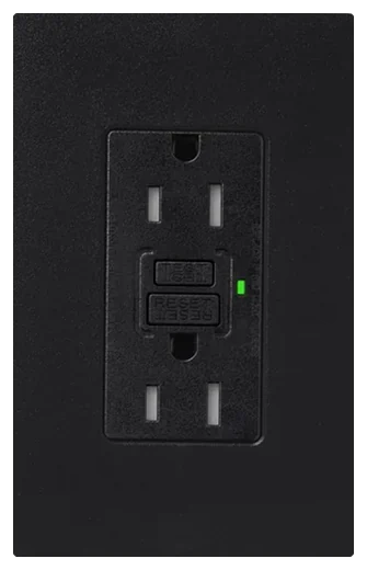 Lutron Claro Satin Colors self-testing GFCI receptacle in Satin Midnight (SCR-15-GFST-MN)