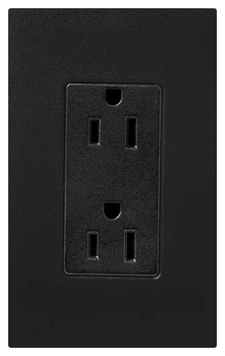 Lutron Claro Satin Colors tamper-resistant duplex receptacle in Satin Midnight (SCRS-15-TR-MN)