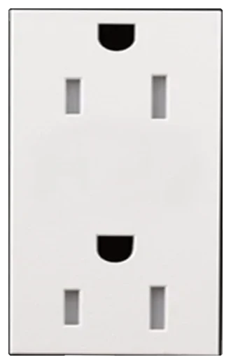 Lutron Palladiom-style tamper-resistant duplex receptacle with faceplate in Matte White (LTR-F15-TR-WH)