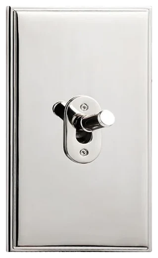 Rejuvenation Classic toggle switch with solid brass plate in Polished Nickel (1364218)