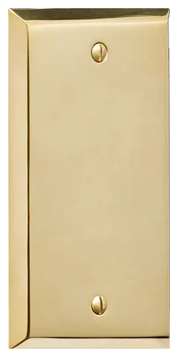 Rejuvenation Lewis solid brass blank plate in Unlacquered Brass (Lewis Single Blank Switchplate)