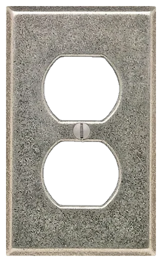 Rocky Mountain Hardware cast bronze duplex outlet plate in White Bronze Medium (OP1)